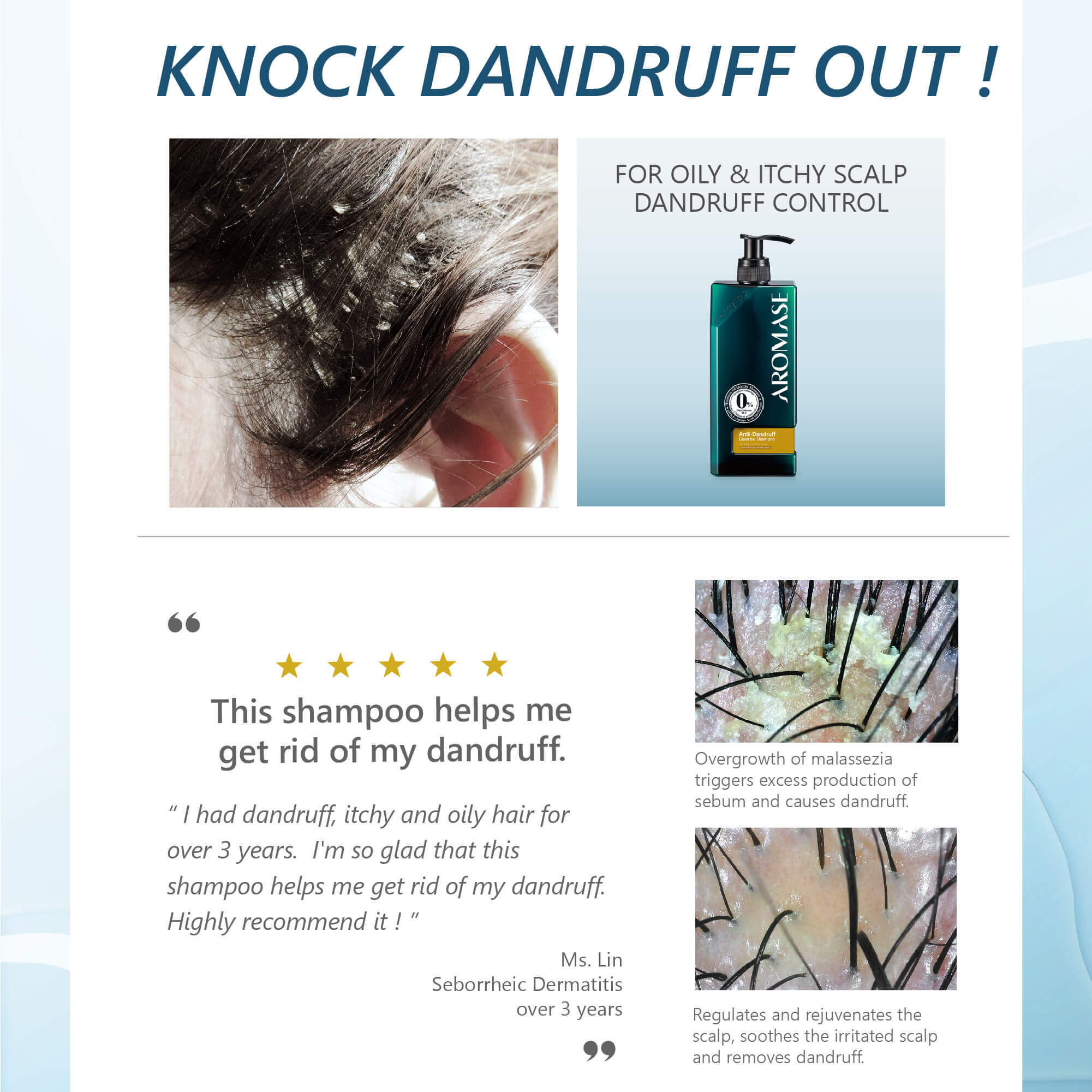 2 Steps Oily Dandruff Scalp Solution | AROMASE